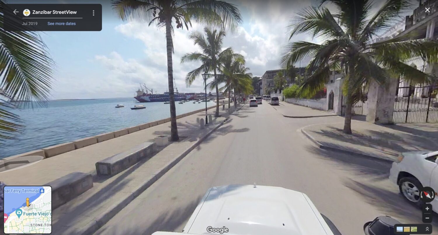 Street view Zanzibar sidewalk