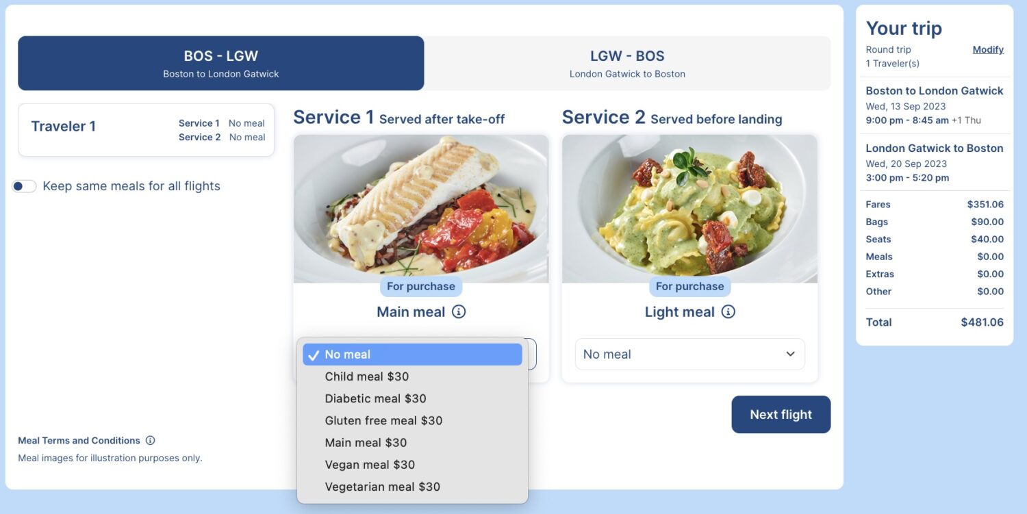Norse Atlantic trip extras page