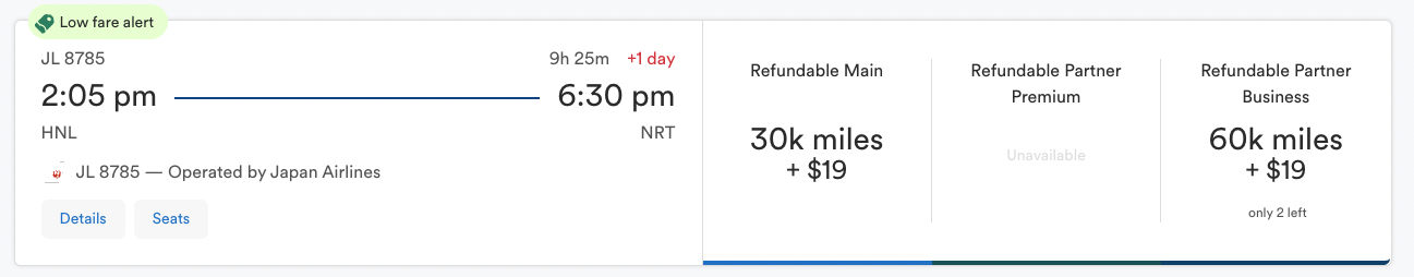 Japan Airlines Honolulu route