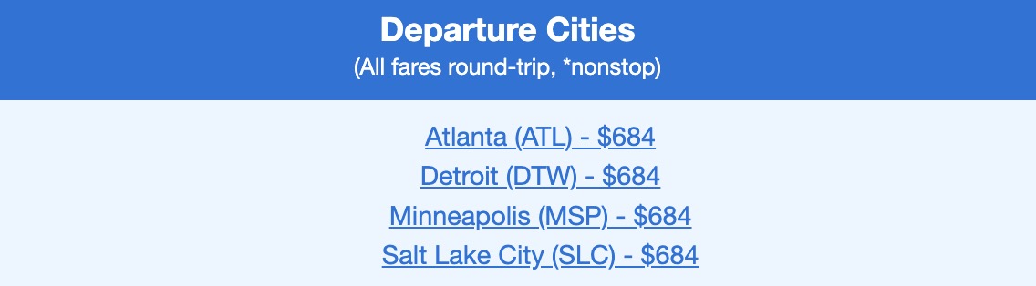 Brisbane flight deal with fares in the $600s roundtrip. 