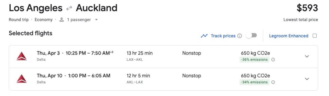 New Zealand airfare from LAX in the $500s