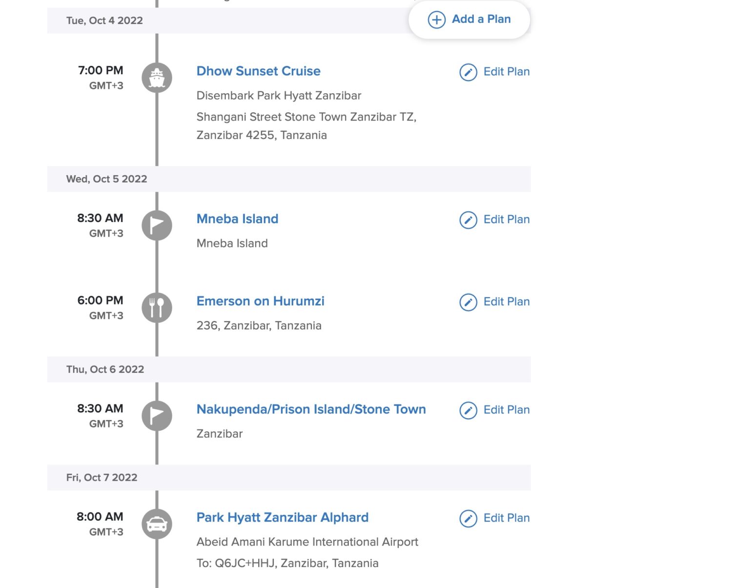 TripIt page tours and more