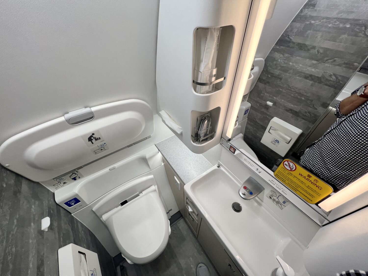lavatory inside of a plane