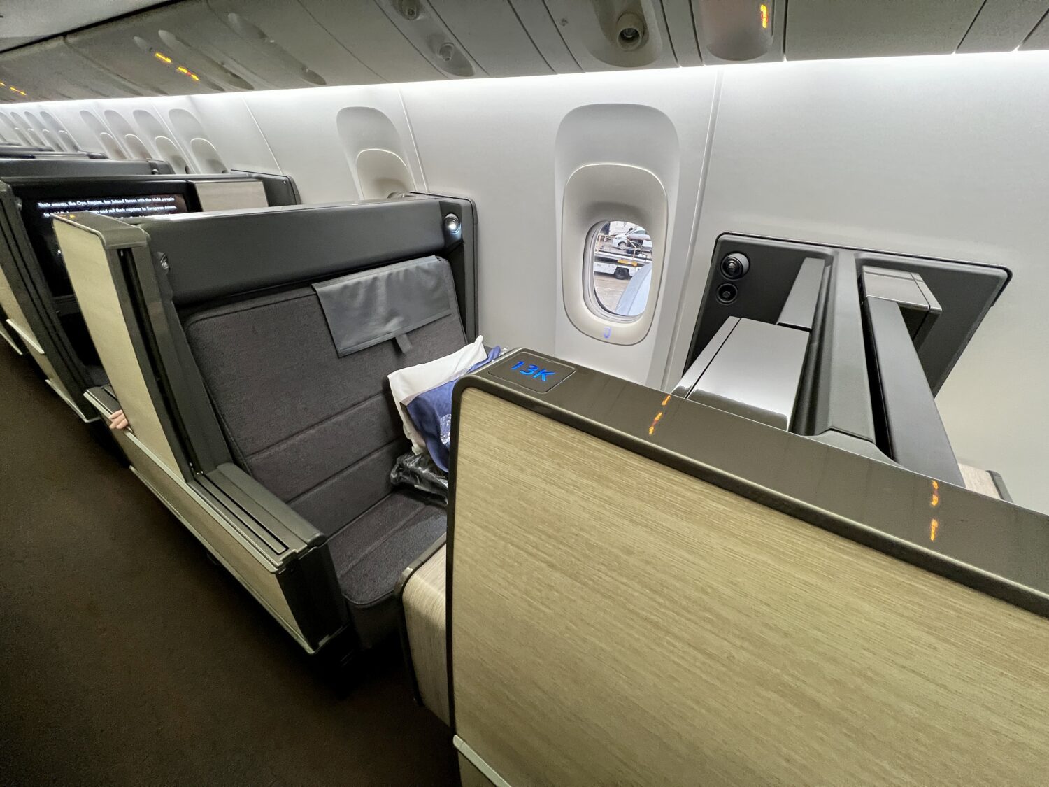 business class suite with a window