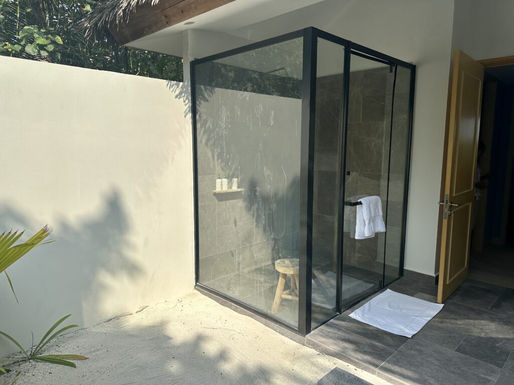 beach villa enclosed shower