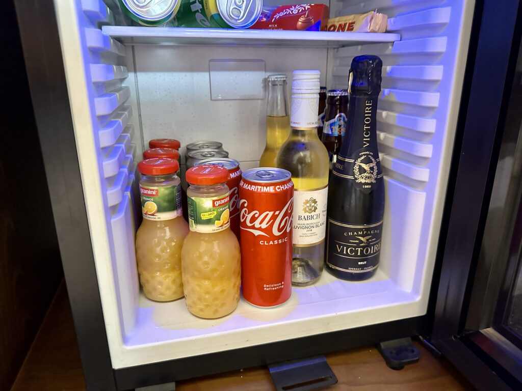 overwater villa mini bar