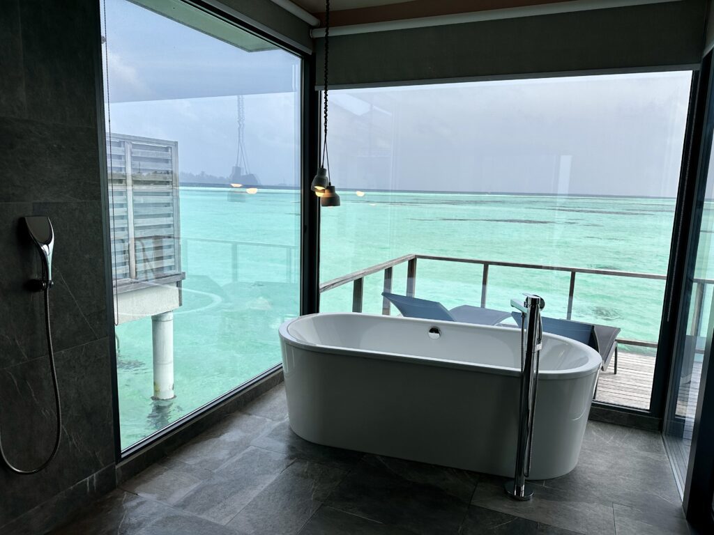 sunrise overwater villa bathroom view