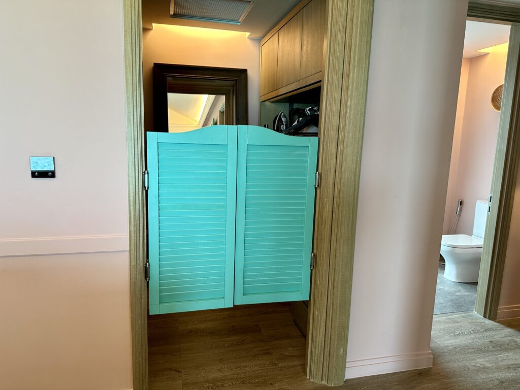 sunrise overwater villa closet door