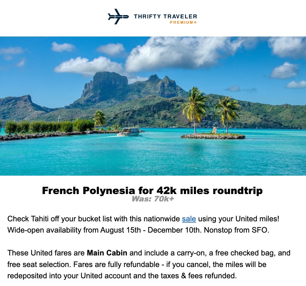 united tahiti deal