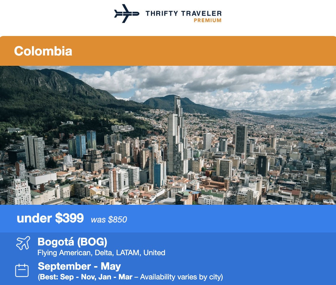 Bogota flight deal