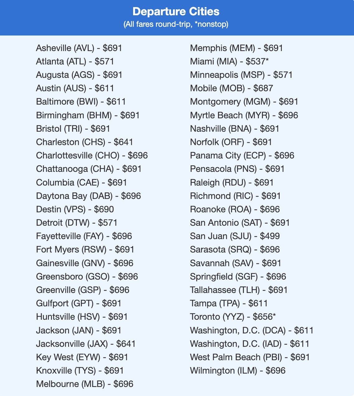 Santiago flight deal