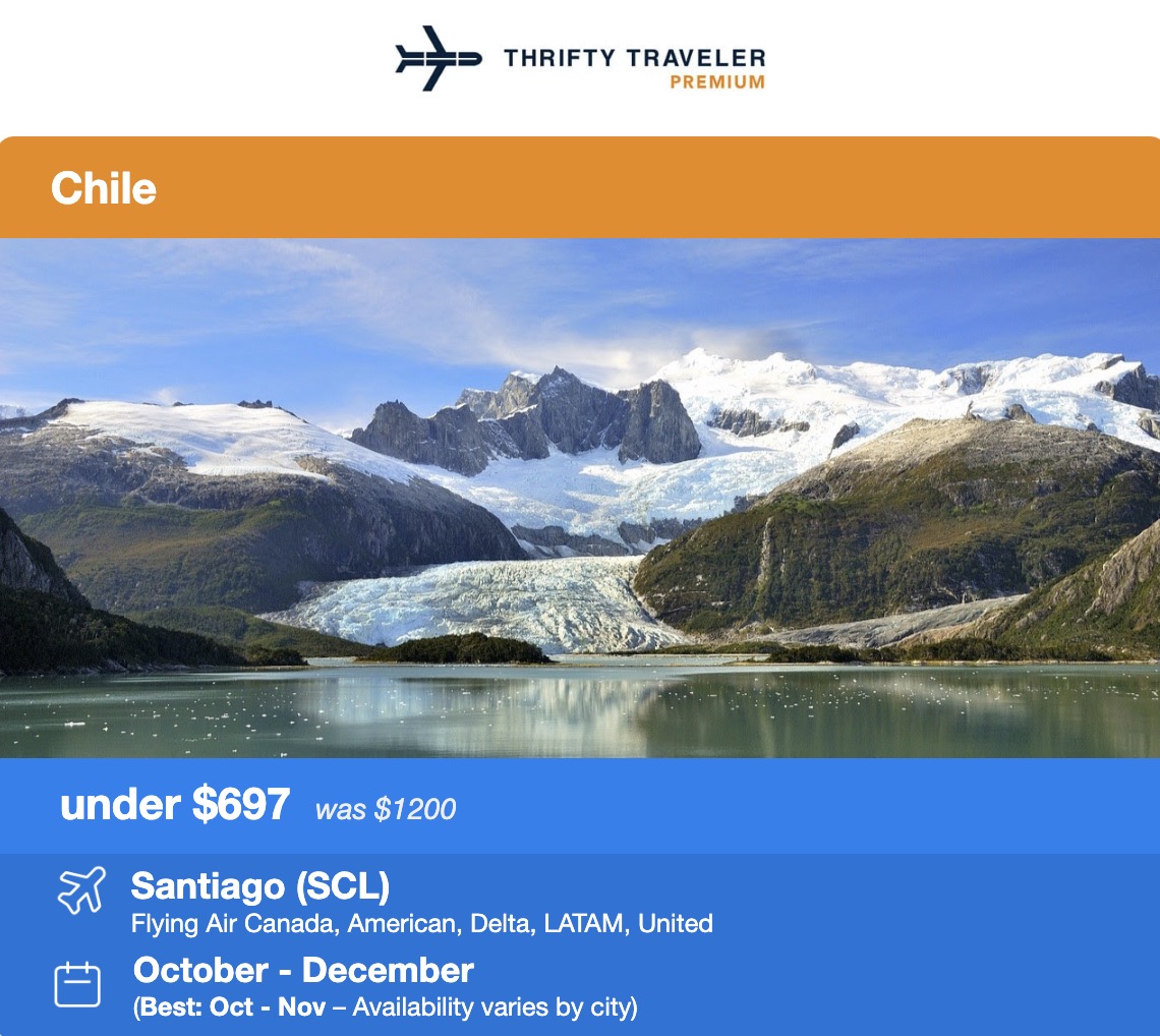Santiago flight deal