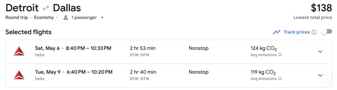 Dallas airfare from Detroit