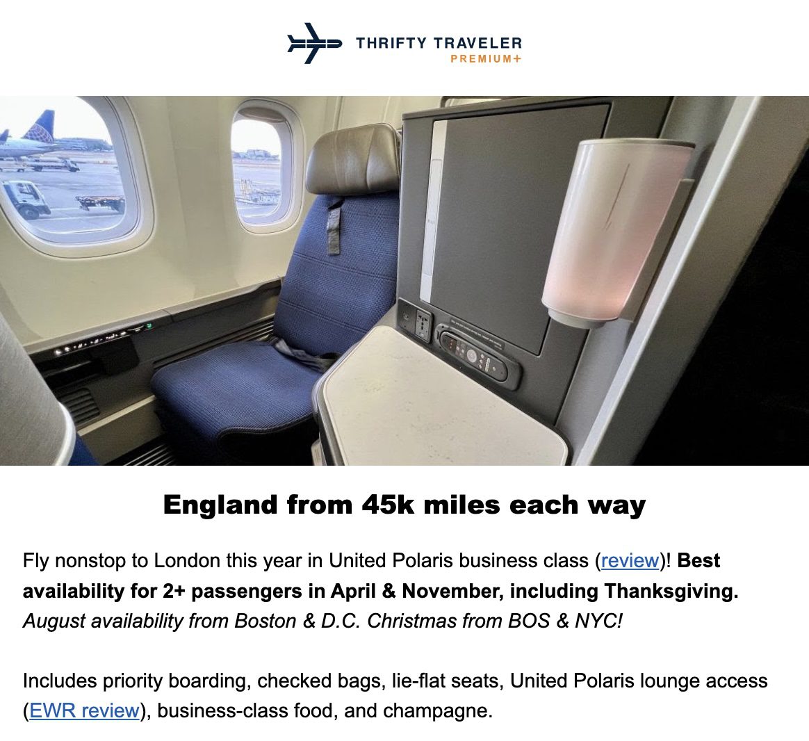 London business class flight