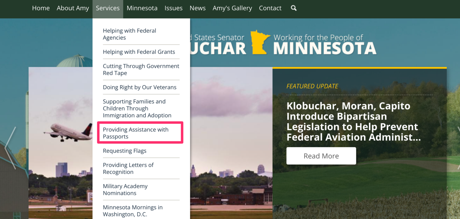 Still Waiting on Your Passport? Here's What You Can Do Now 9 Passport services on Sen. Amy Klobuchar's website