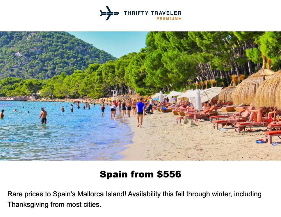 Thrifty Traveler flight deal to Mallorca