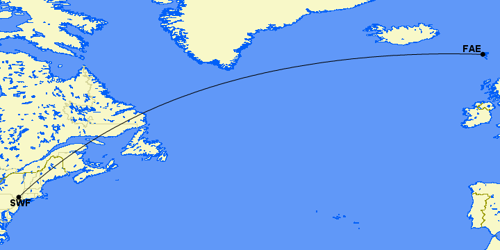 Now On Sale: First-Ever Nonstop Flights from the US to the Faroe Islands! 1 swf to fae map