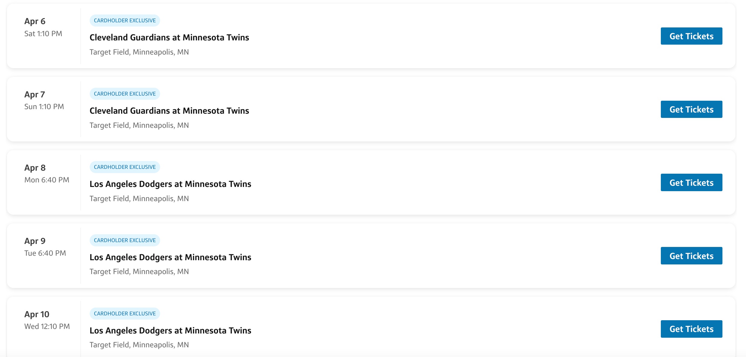 Capital One MLB tickets for Minnesota Twins games