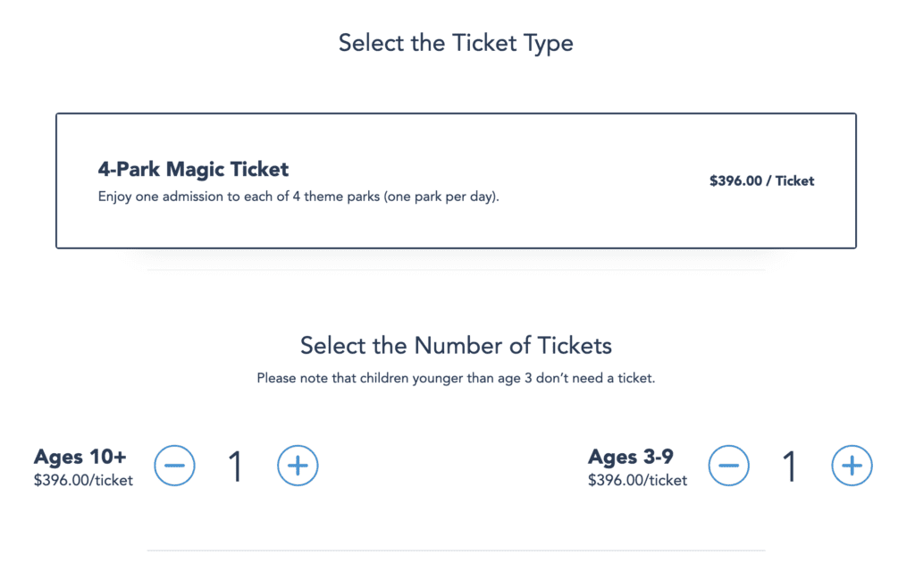 Disney 4 day park pass