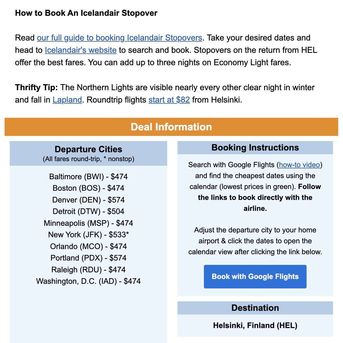Iceland stopover to Finland