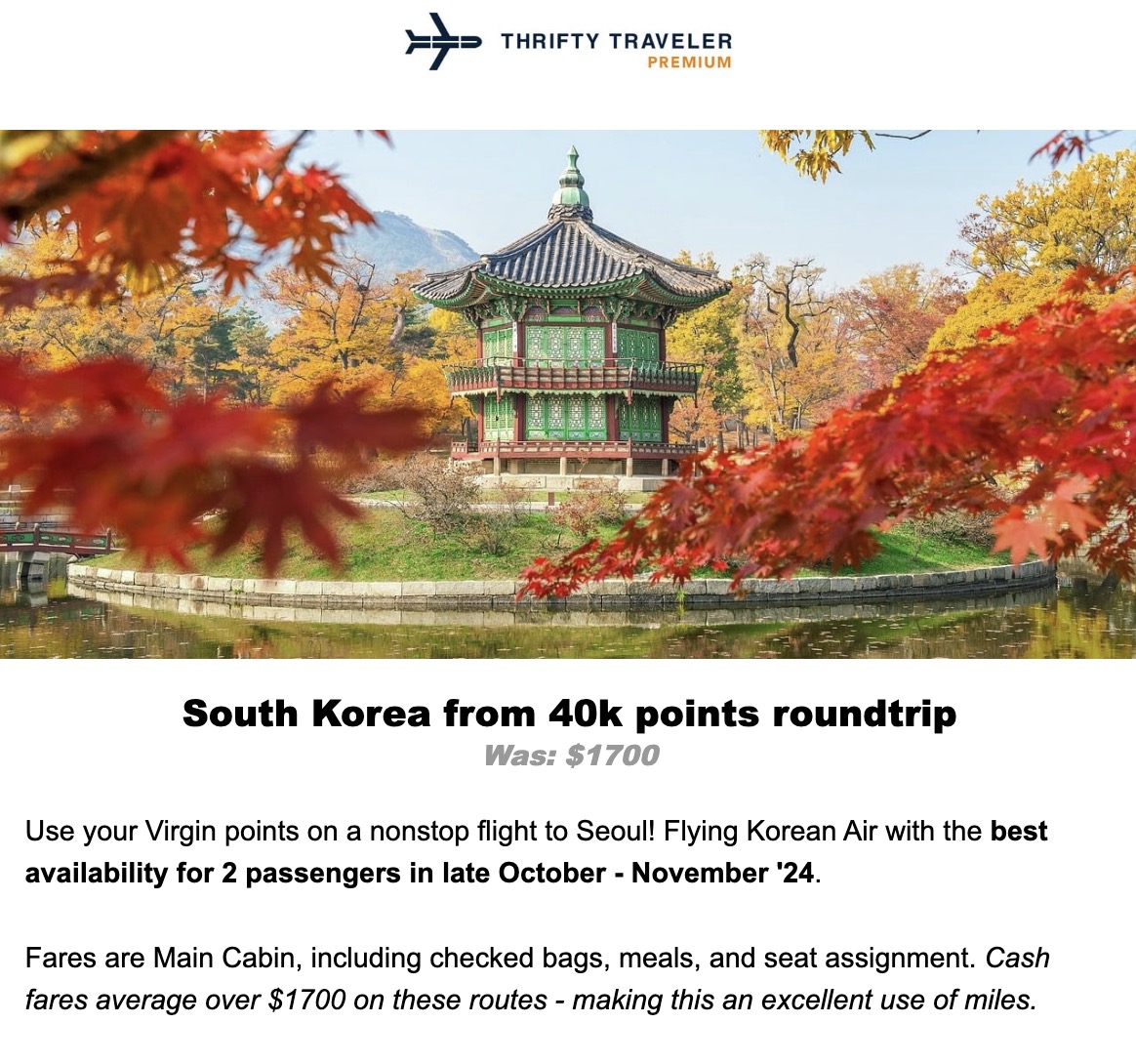 South Korea virgin points