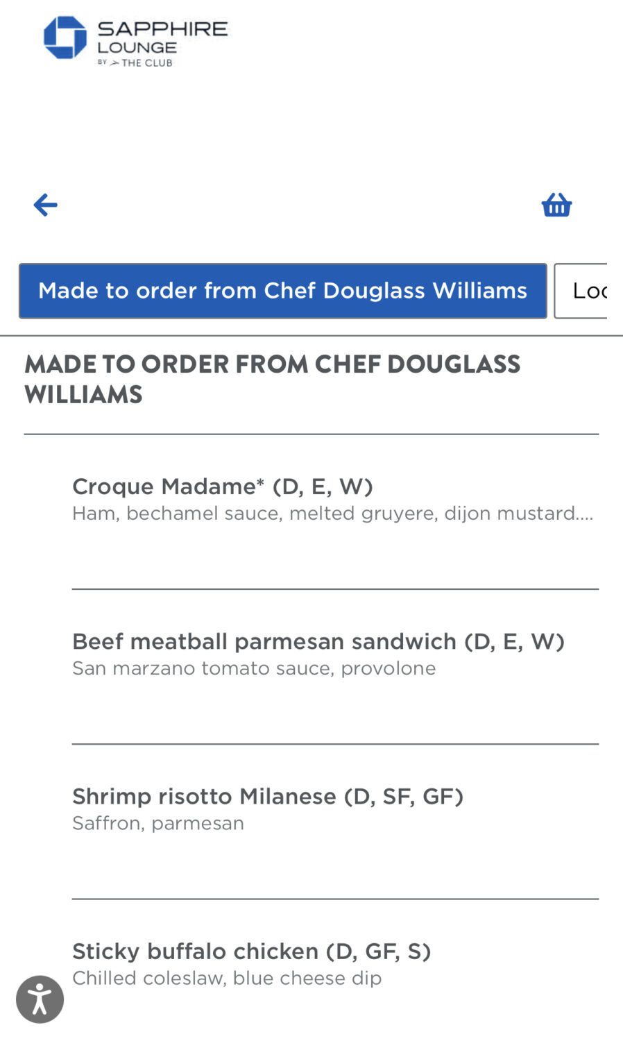 chase sapphire lounge boston menu