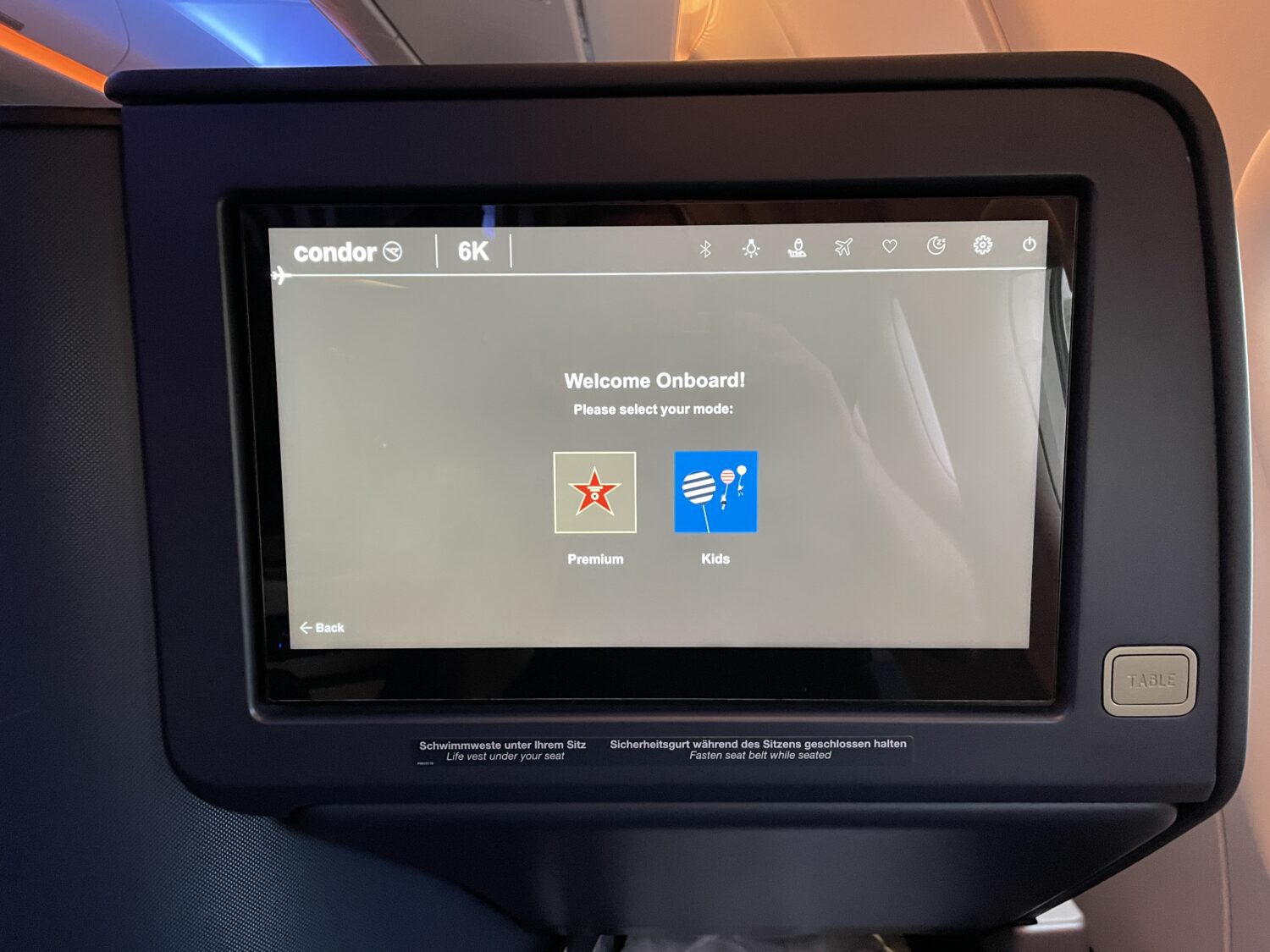 tv screen welcome onboard modes