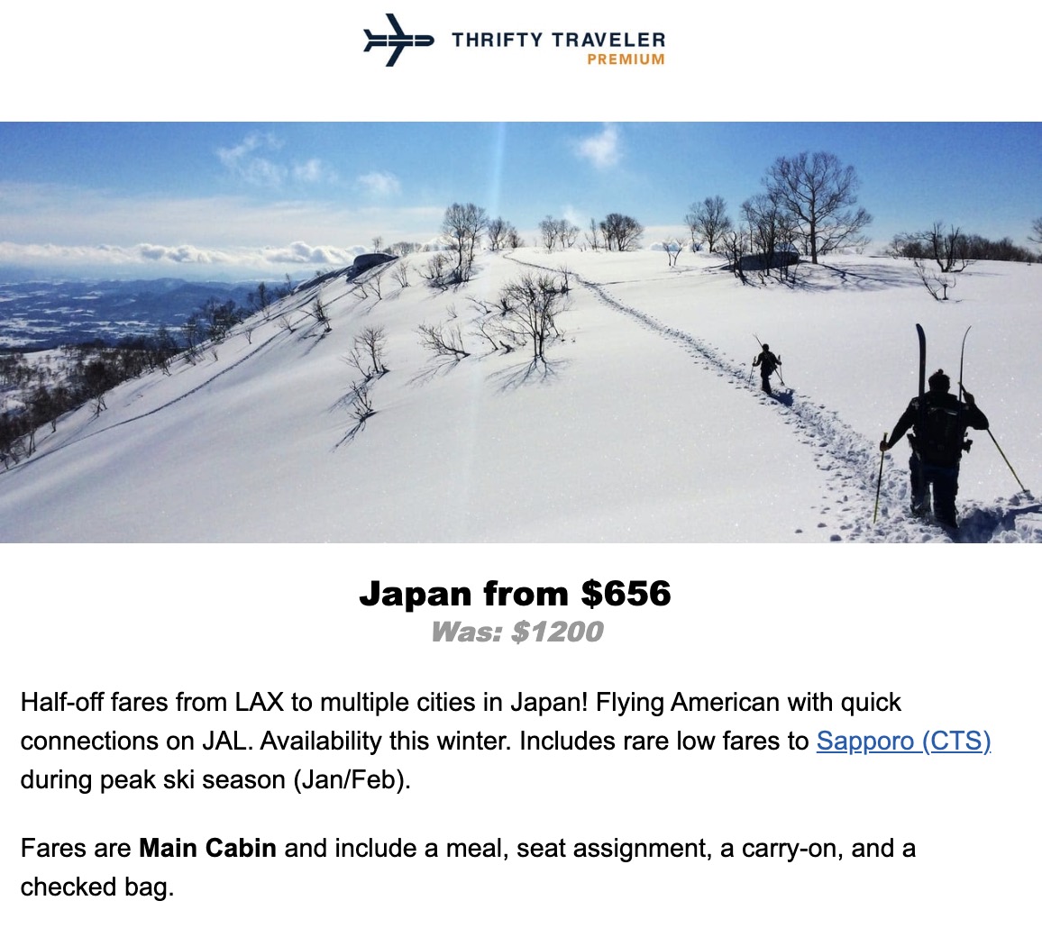 Japan flight deal