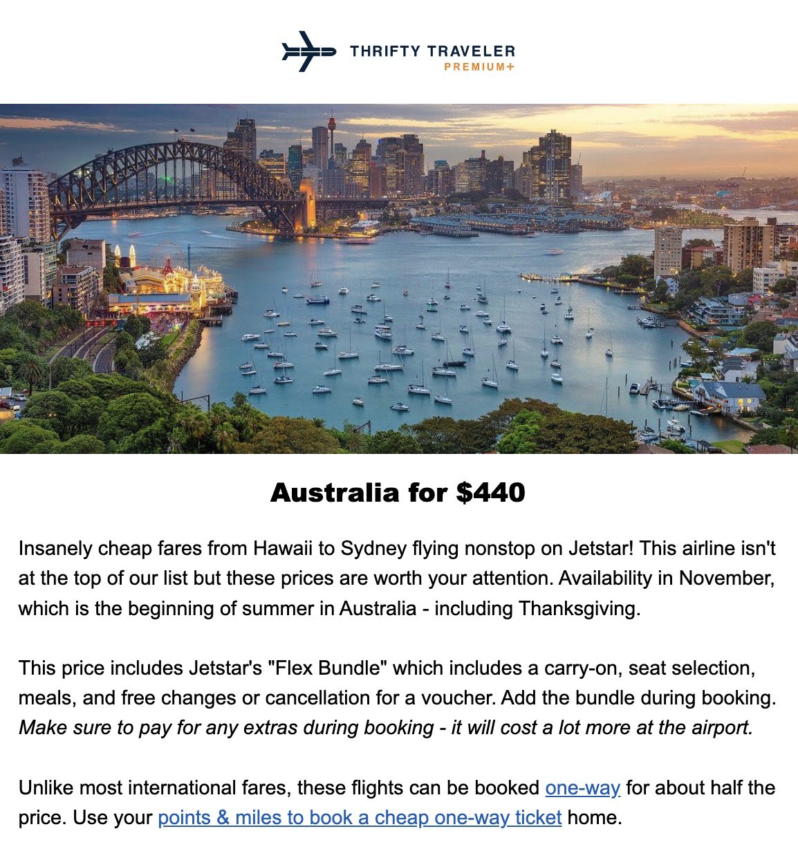 Jetstar flight to Australia