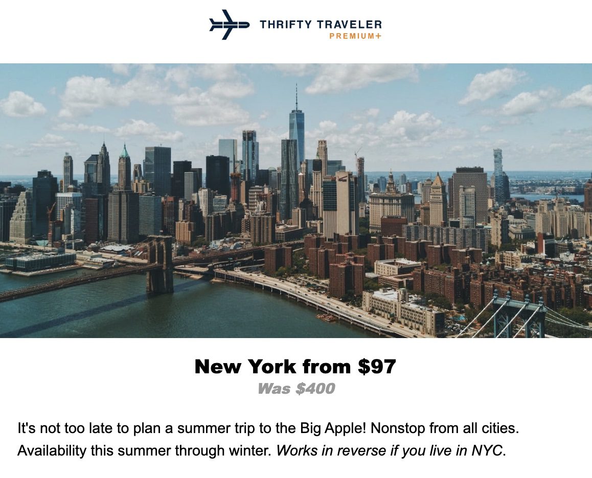 New York City flight deal