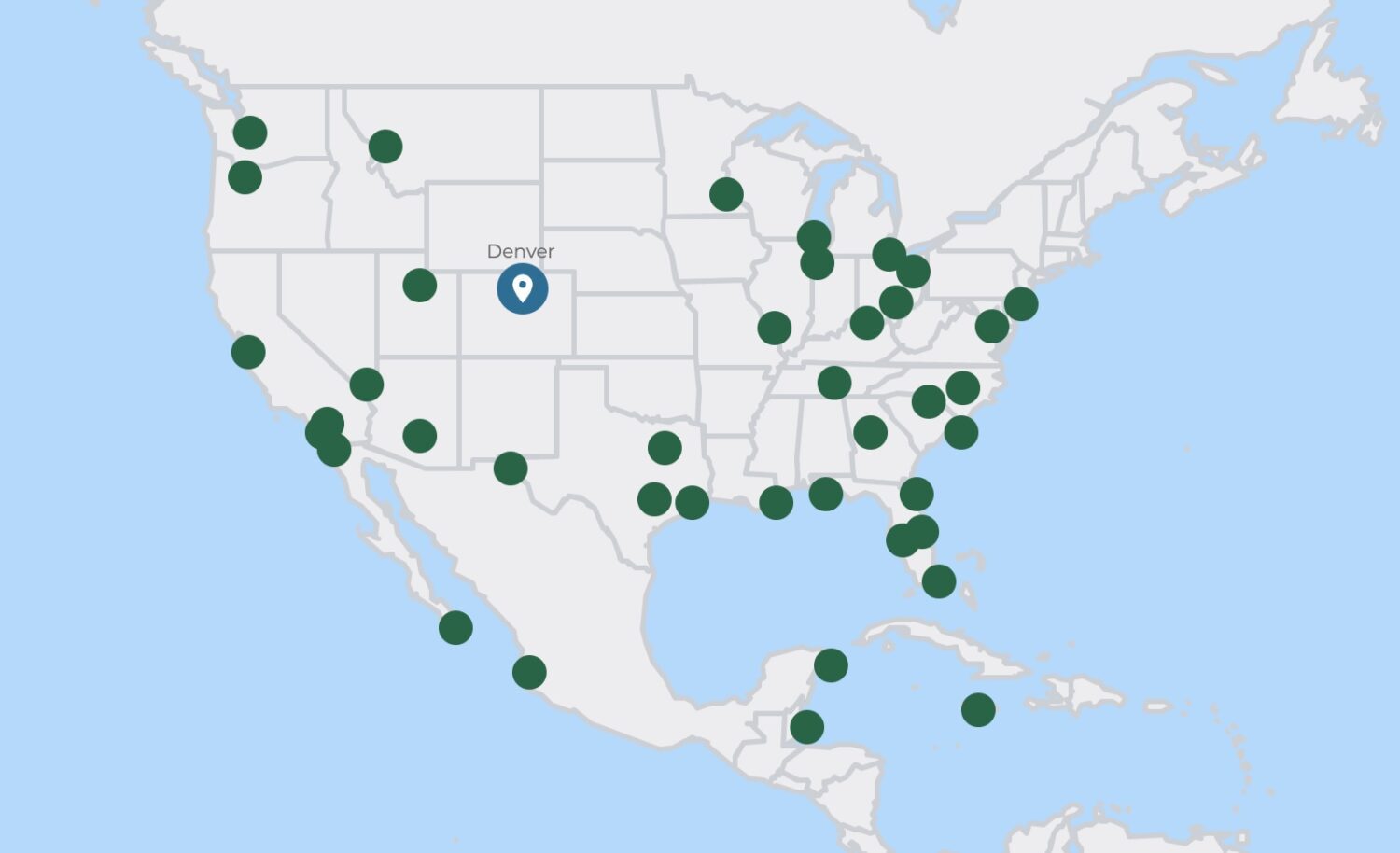 Frontier's Route Map from Denver
