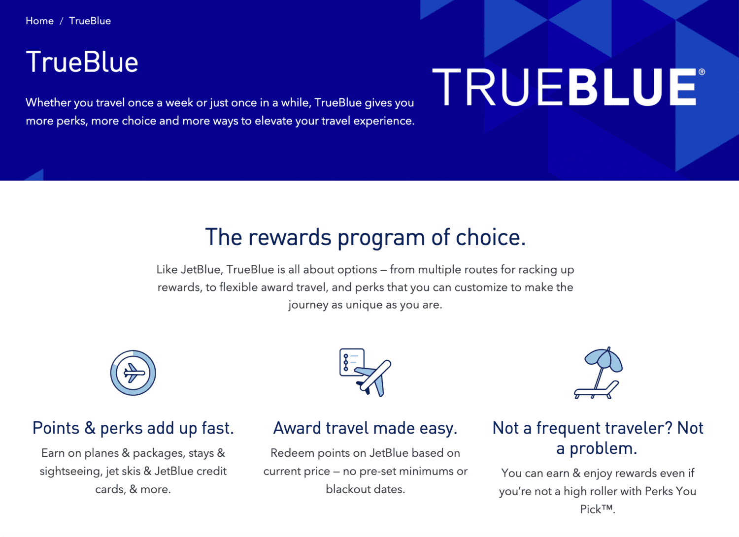 JetBlue TrueBlue loyalty program
