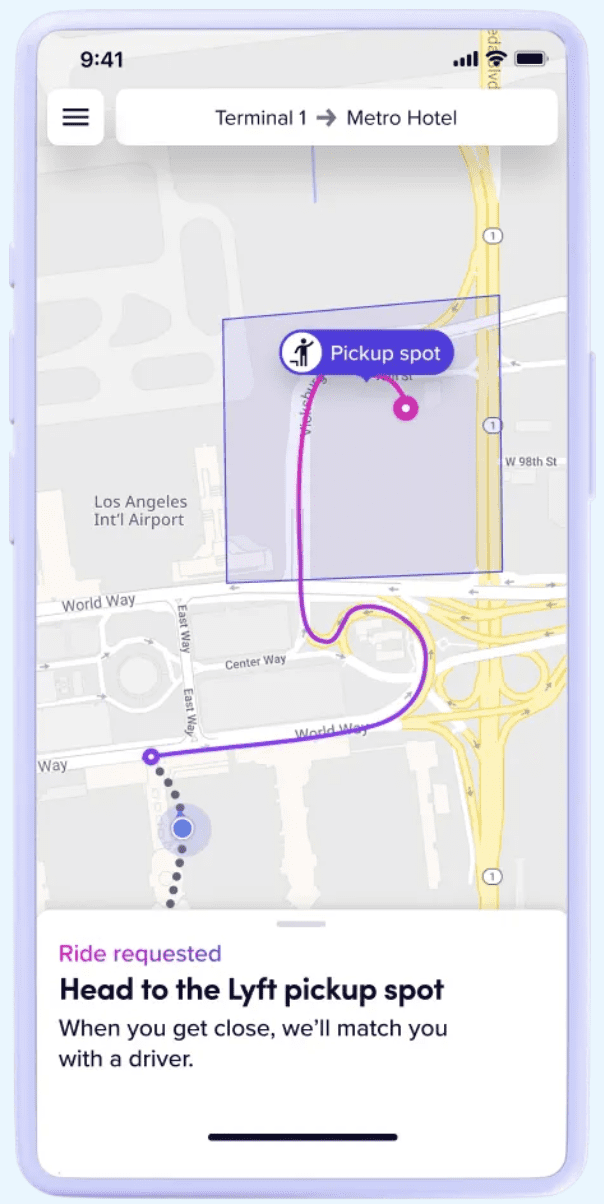 Lyft new feature preordering rides at the airport