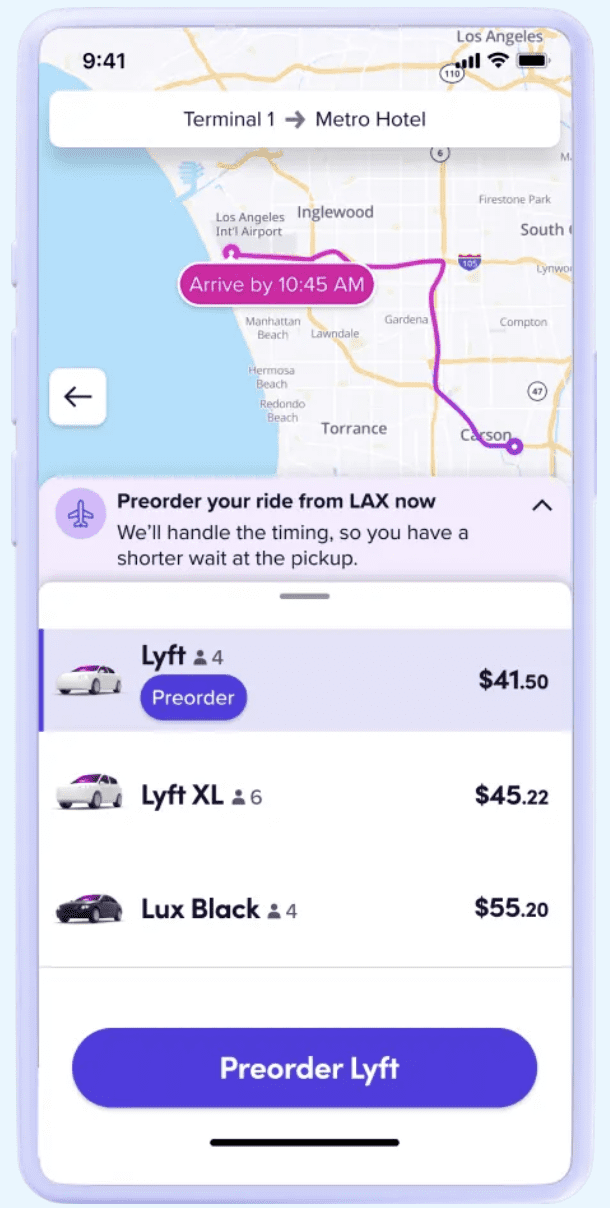 New From Lyft: Preorder Your Ride When You Land! 1 Lyft new feature preordering rides at the airport
