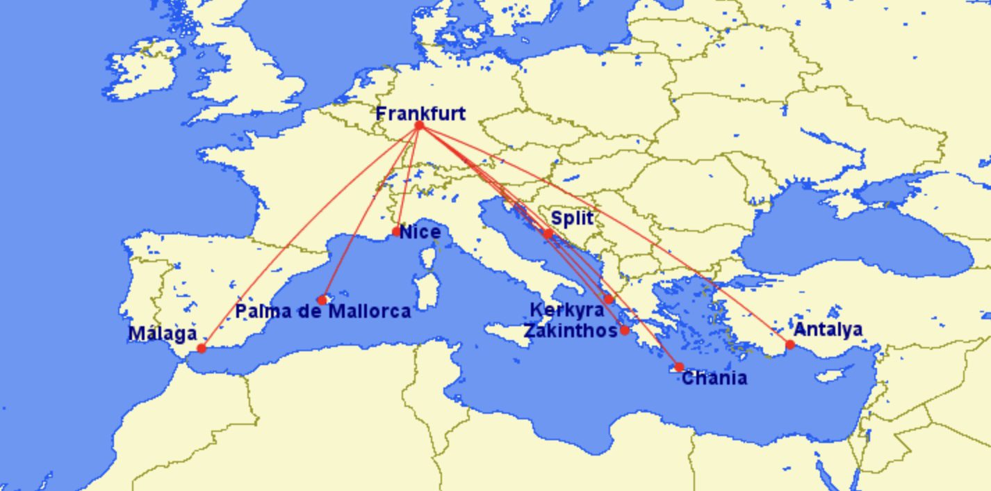 Condor Meditteranean destinations