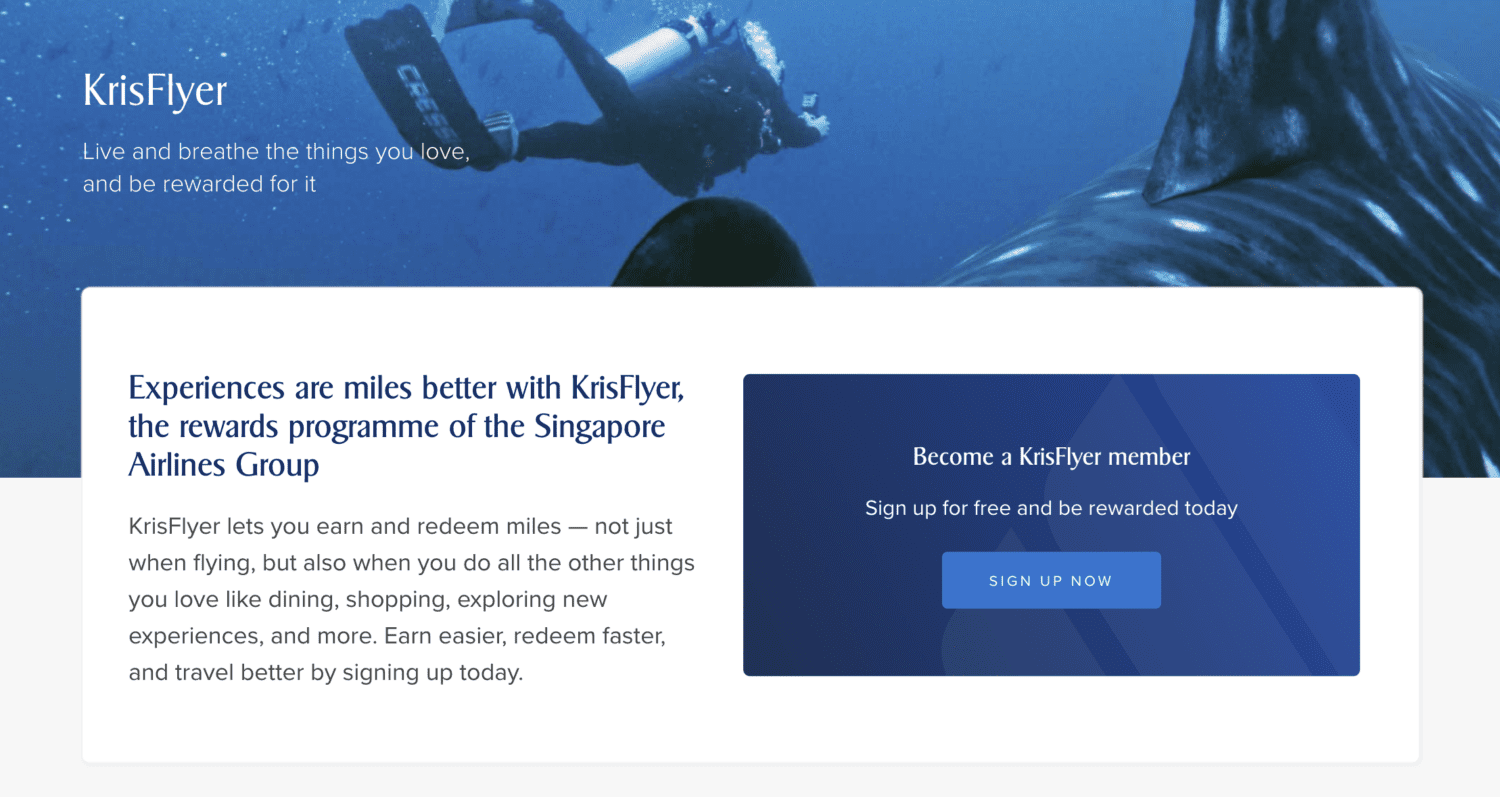 Singpore Airlines KrisFlyer account