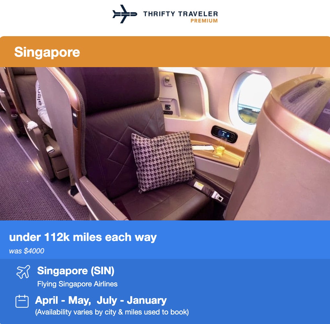 Singapore Airlines business class