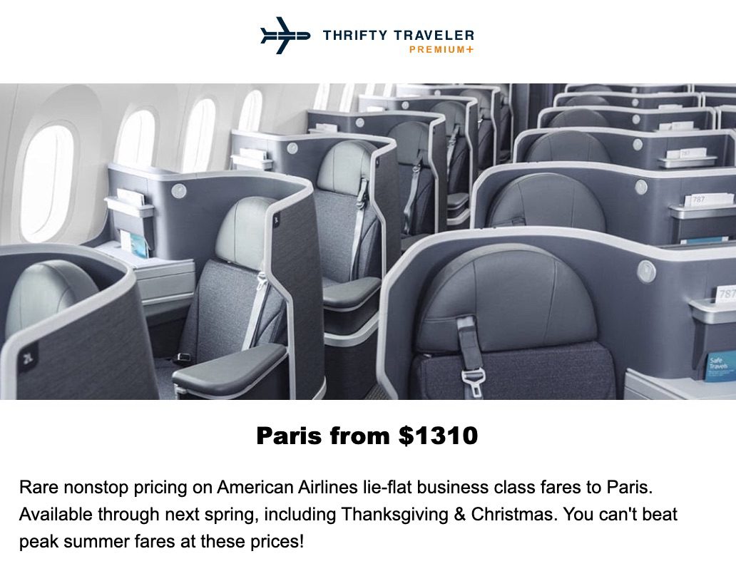 paris business class deal