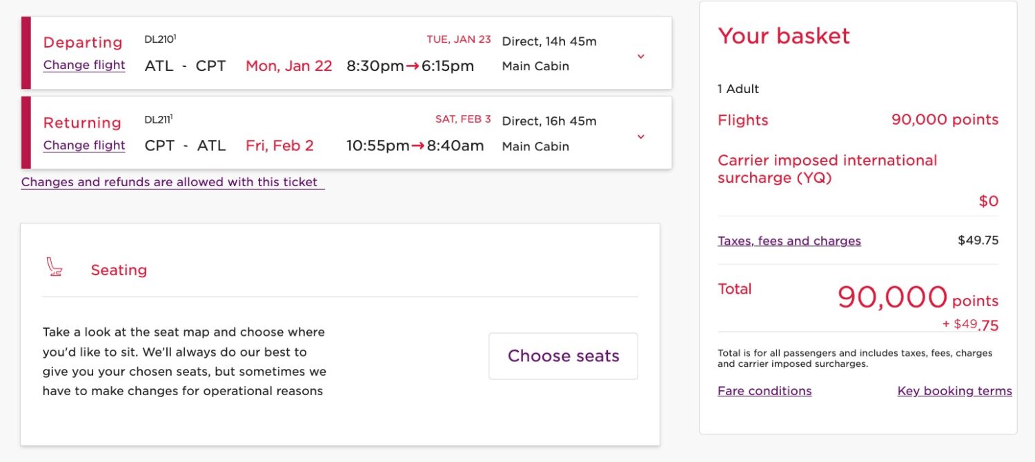 atlanta to cape town