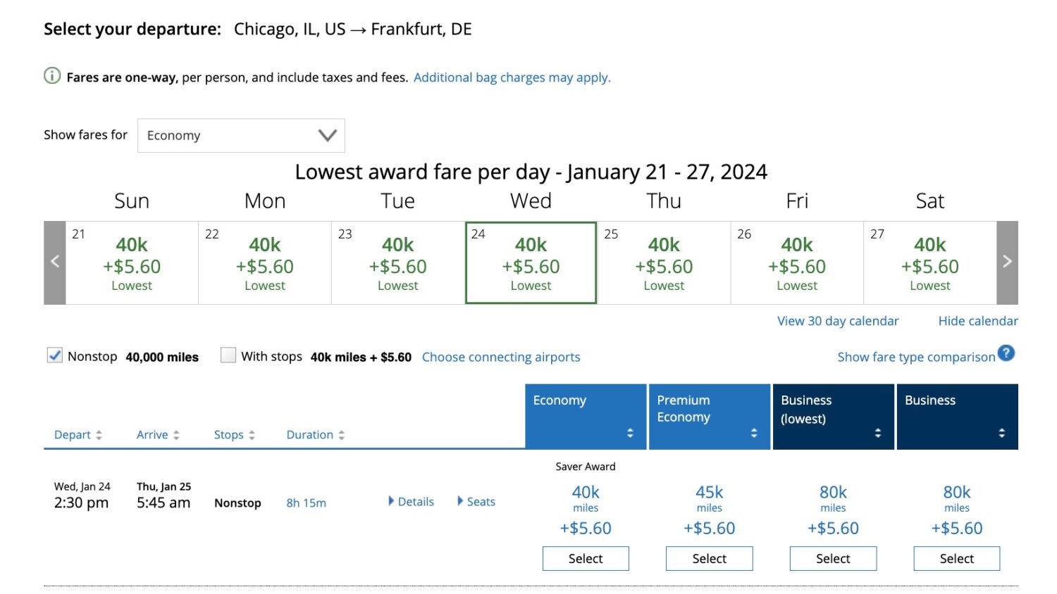 chicago to frankfurt