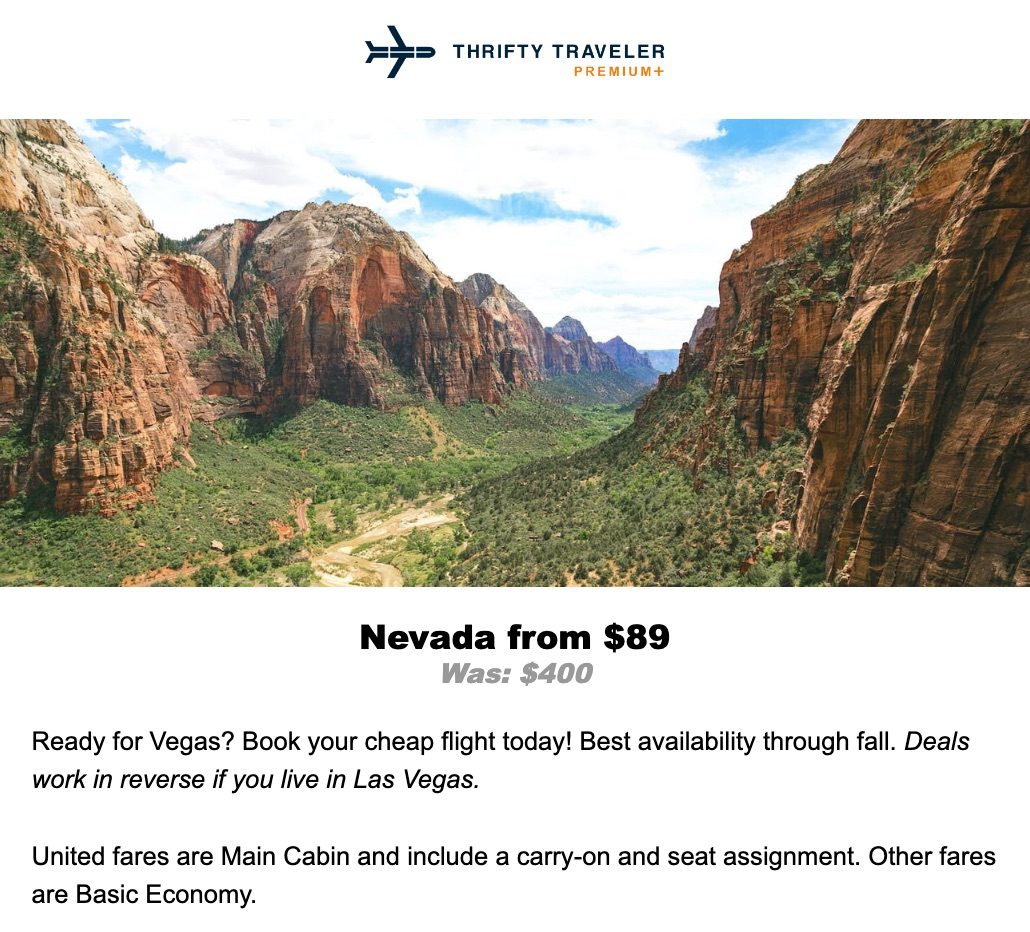 las vegas flight deal