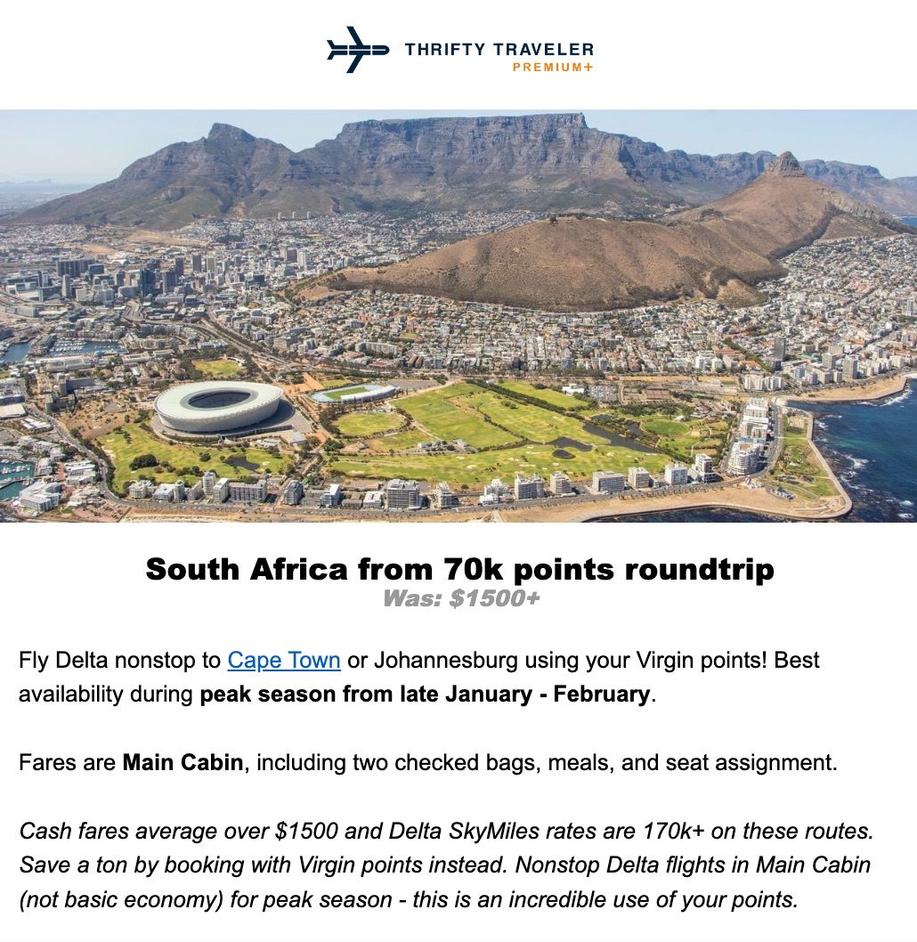 virgin south africa deal