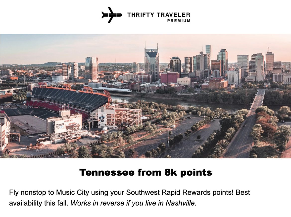 Nashville Rapids Rewards flight deal