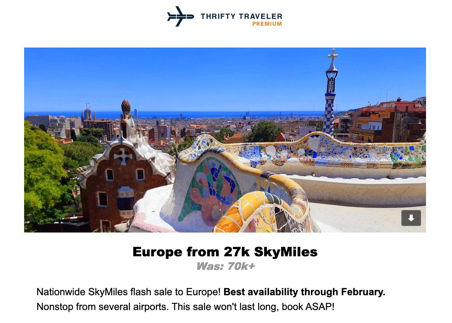 Delta SkyMiles to Europe Thrifty Traveler Premium deal