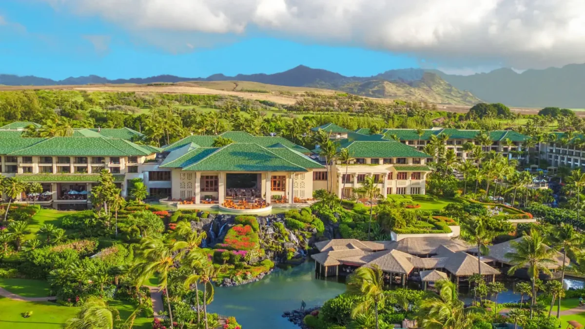 grand hyatt kauai aerial view