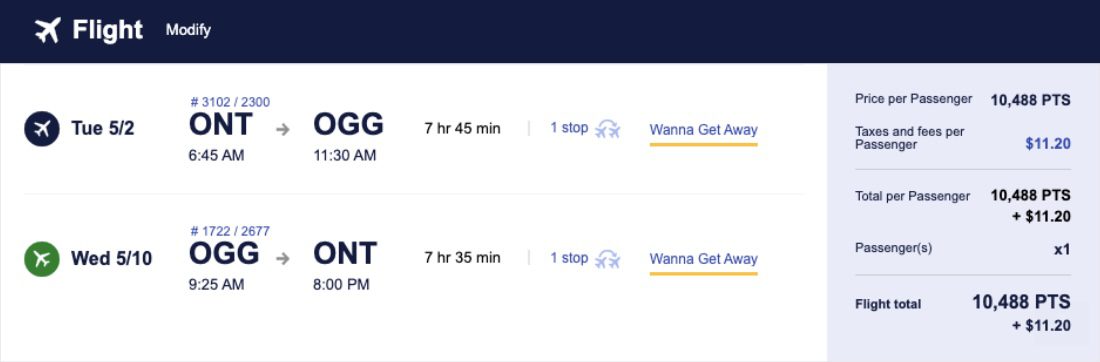 Hawaii low fare Rapid Rewards points