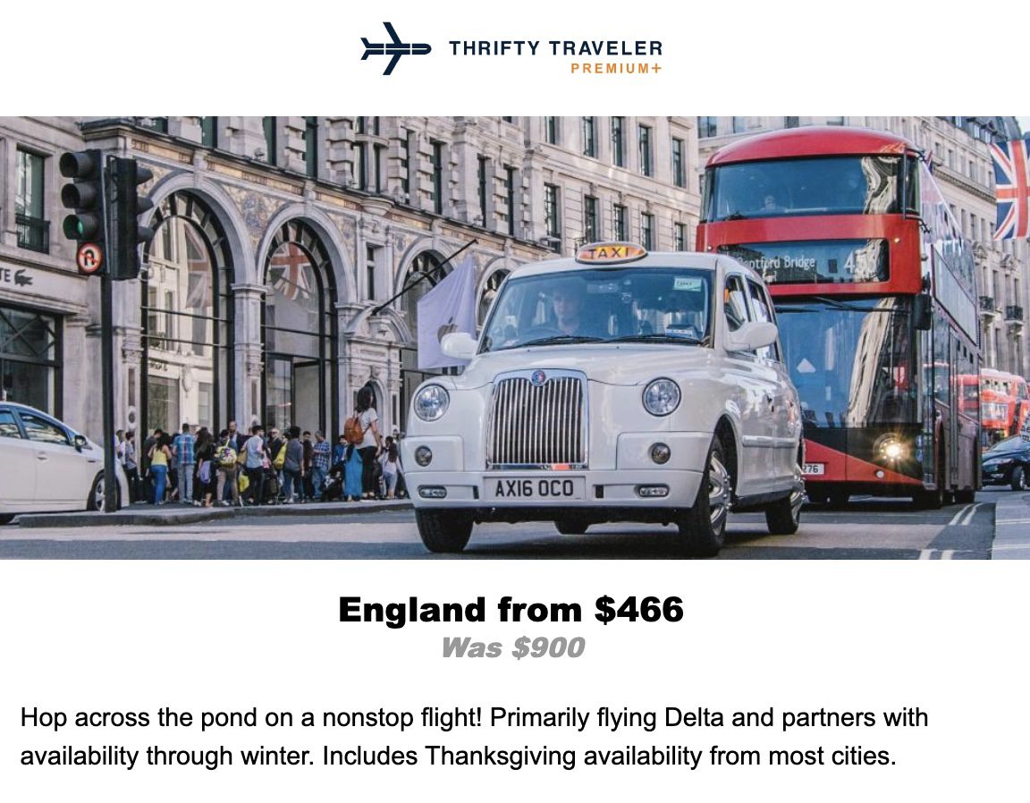 Nonstop flight deal to London