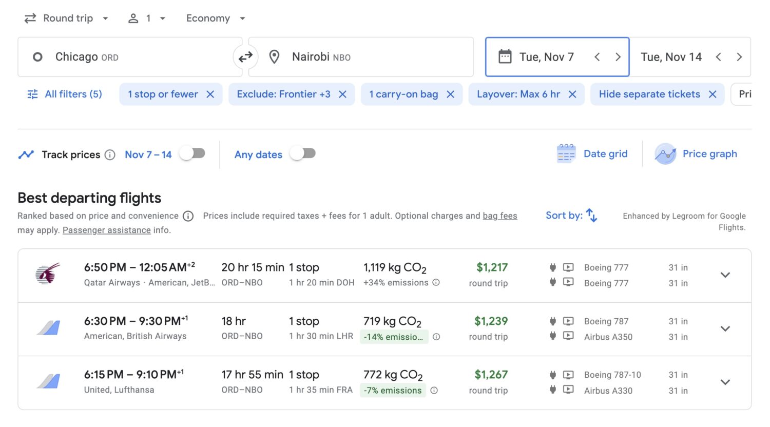 Nairobi flight deal from Chicago