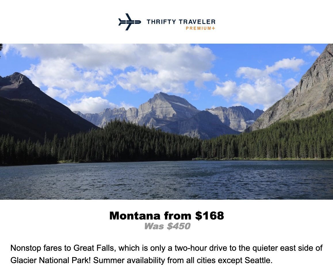 Glacier National Park flight deal