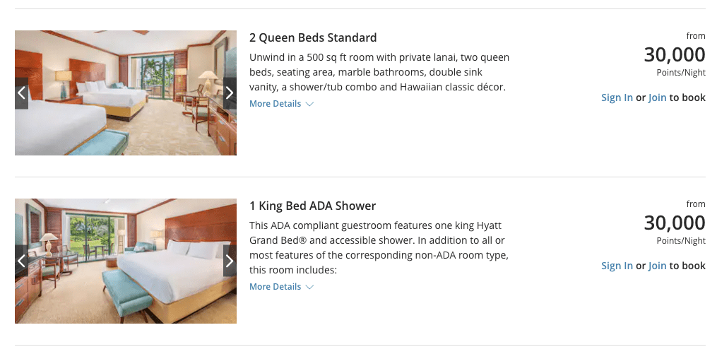 grand hyatt kauai award availability